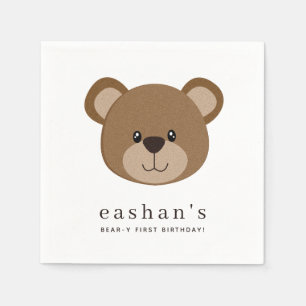 Einfaches Bärenmotiv Napkin Serviette