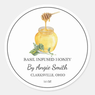 Einfaches Basil-Infusthonetikett Runder Aufkleber