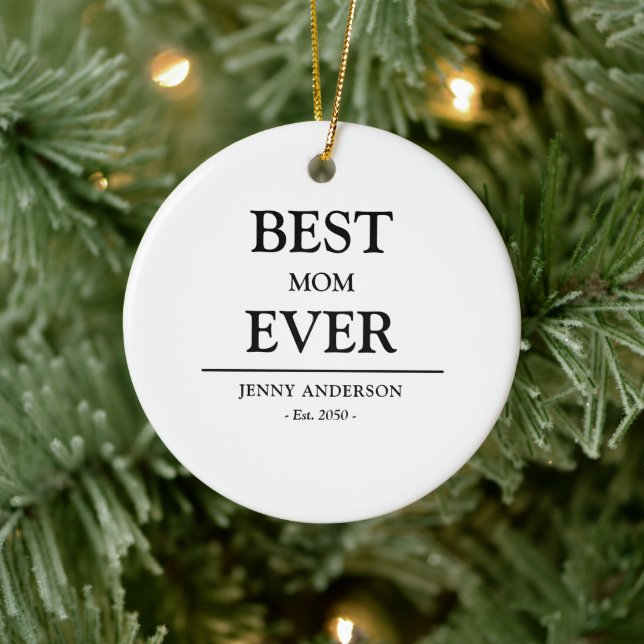 Einfaches benutzerdefiniertes Design Beste Mutter  Keramik Ornament (Baum)