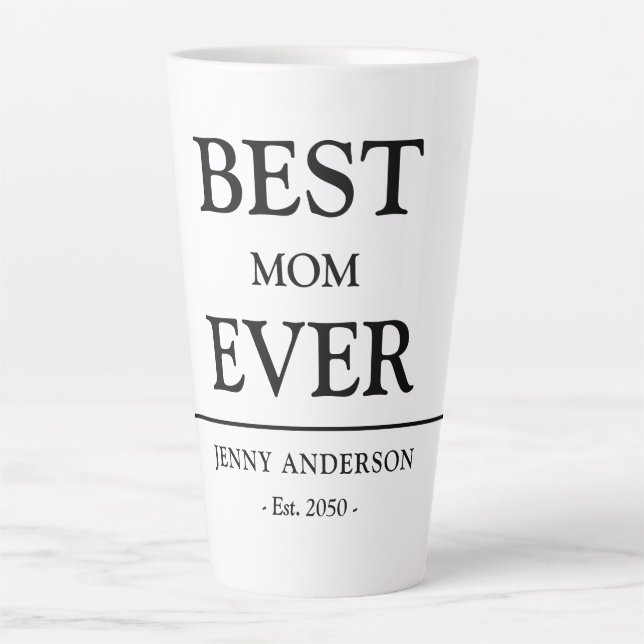 Einfaches benutzerdefiniertes Design Beste Mutter, Milchtasse (Vorderseite)