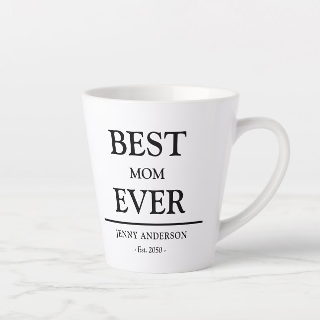 Einfaches benutzerdefiniertes Design Beste Mutter  Milchtasse (Rechts)
