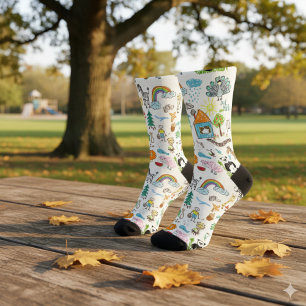 Einfaches benutzerdefiniertes Design Kinderzeichnu Socken
