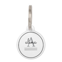 Einfaches benutzerdefiniertes Design Monogramm Haustiermarke