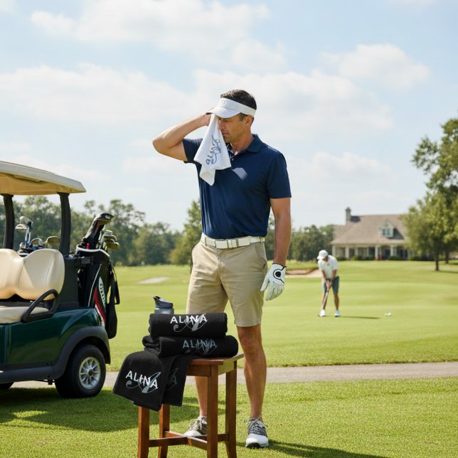 Einfaches benutzerdefiniertes Design personalisier Golfhandtuch (Von Creator hochgeladen)