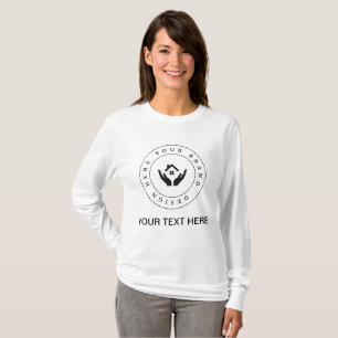 Einfaches benutzerdefiniertes Firmenlogo und Textw T-Shirt