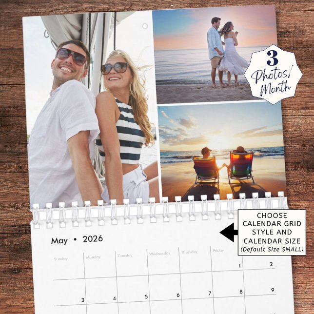 Einfaches benutzerdefiniertes Fotocollage 3 pro Mo Kalender (Von Creator hochgeladen)