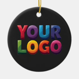 Einfaches benutzerdefiniertes Logo und Text Geschä Keramik Ornament