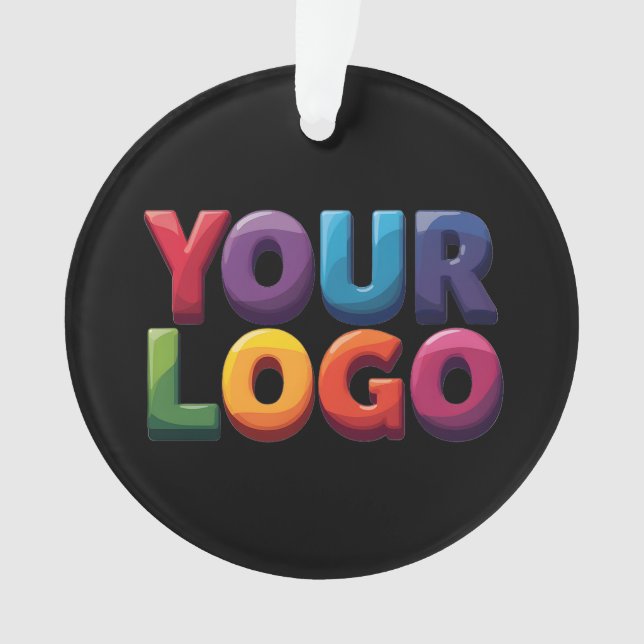 Einfaches benutzerdefiniertes Logo und Text Geschä Ornament (Vorderseite)