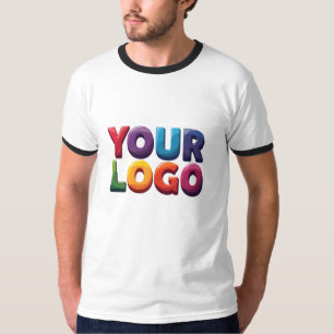 Einfaches benutzerdefiniertes Logo und Text Geschä T-Shirt