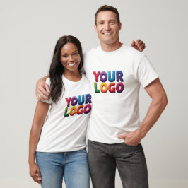 Einfaches benutzerdefiniertes Logo und Text Geschä T-Shirt