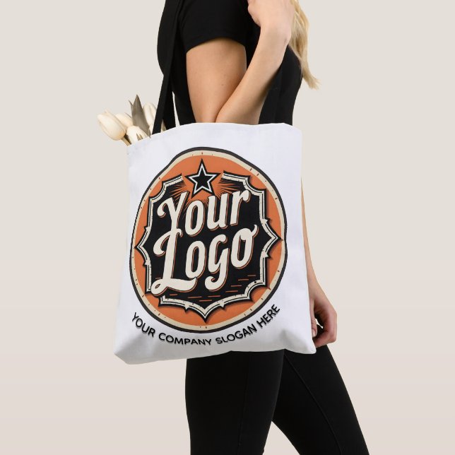 Einfaches benutzerdefiniertes Logo und Text Geschä Tasche (Von Nahem)