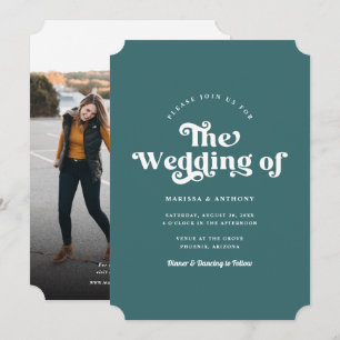 Einfaches, benutzerdefiniertes, modernes Retro-Fot Einladung