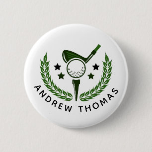 Einfaches benutzerdefiniertes Monogramm Golfer Nam Button