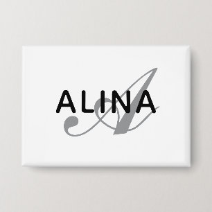 Einfaches benutzerdefiniertes Namensmonogramm Rech Button