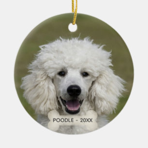 Einfaches benutzerdefiniertes Pudel-Hundefoto Keramik Ornament