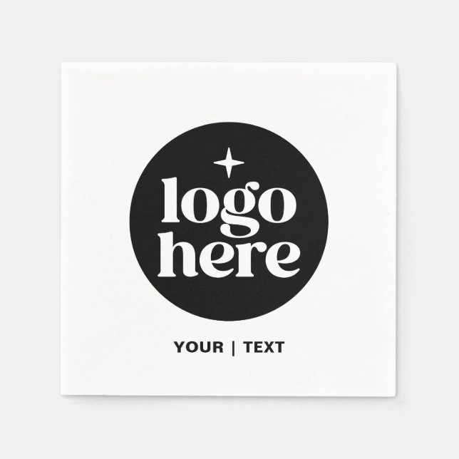 Einfaches, benutzerdefiniertes Textlogo mit Marken Serviette (Vorderseite)