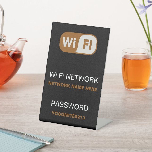 Einfaches benutzerdefiniertes WLAN-Netzwerkkennwor Sockelschild (In SItu)