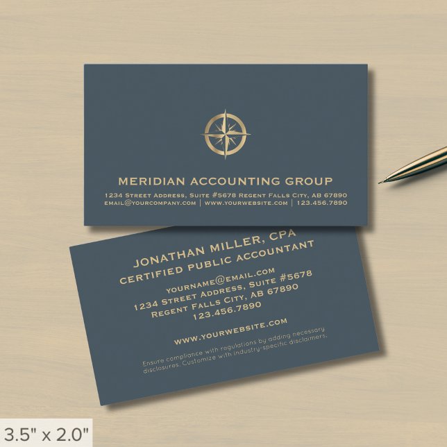 Einfaches Berufliches Compass-Logo Visitenkarte (Von Creator hochgeladen)