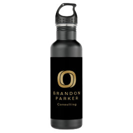 Einfaches Berufliches Gold-Business-Logo Edelstahlflasche