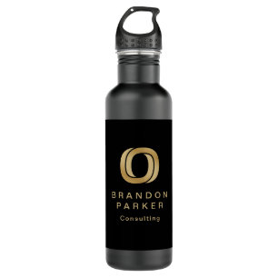 Einfaches Berufliches Gold-Business-Logo Edelstahlflasche