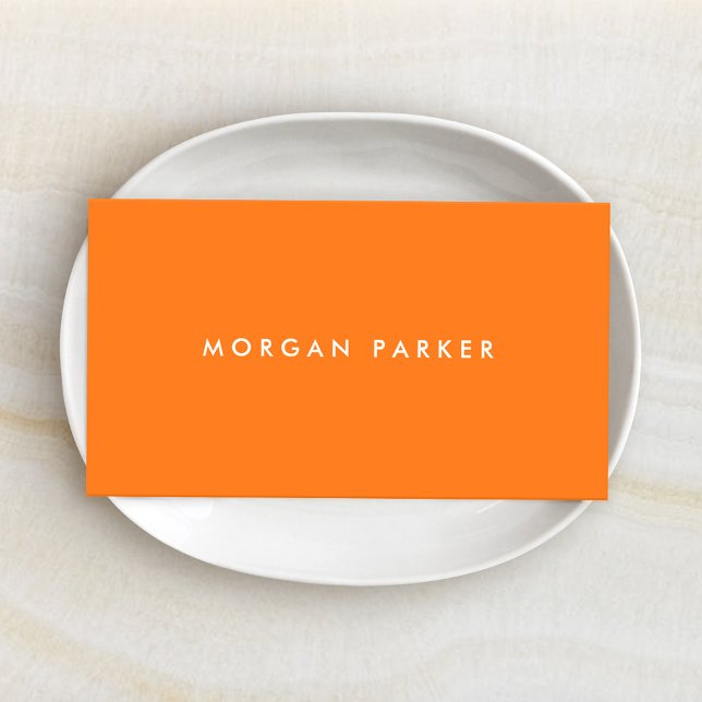 Einfaches Berufliches Orange Visitenkarte (Minimalistic Orange Business Card)