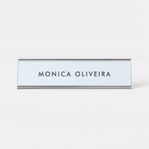 Einfaches berufliches Pastellblau Schreibtischnamensplakette