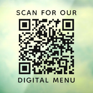 Einfaches Berufliches QR-Codemenü Fensteraufkleber