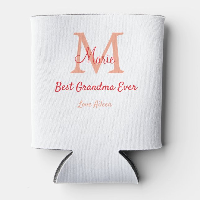 einfaches, bestes Oma-Monogramm Dosenkühler (Vorderseite)