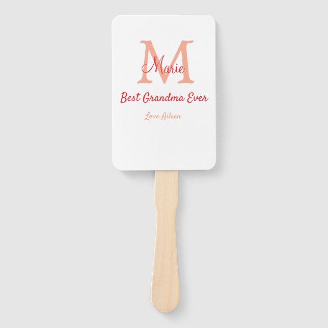 einfaches, bestes Oma-Monogramm Fächer (Vorderseite)