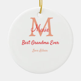 einfaches, bestes Oma-Monogramm Keramik Ornament