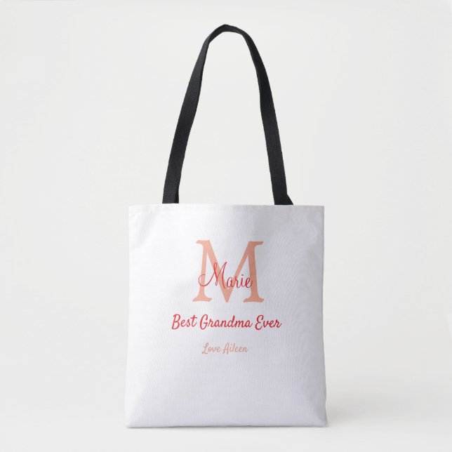 einfaches, bestes Oma-Monogramm Tasche (Vorderseite)