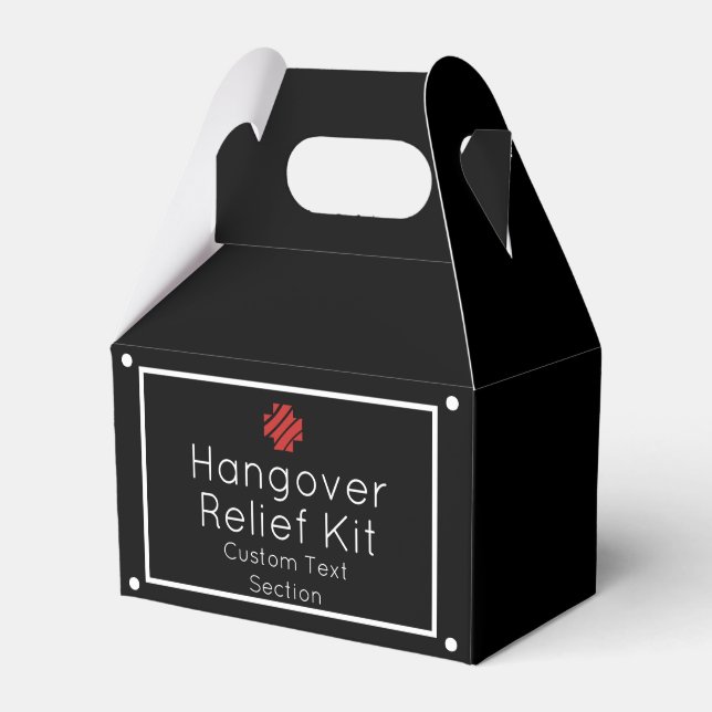 Einfaches Black and White Hangover Relief Kit Geschenkschachtel (Vorderseite)