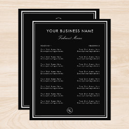 Einfaches Black Frame Border Restaurant Café Ausfa Flyer