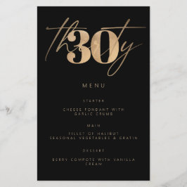 Einfaches Black Gold 30. Geburtstag Party