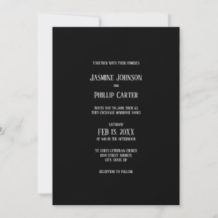 Einfaches Black & Gold Design - Einladung zum Hoch