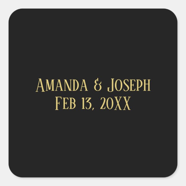 Einfaches Black&Gold Design - Square Sticker (Vorderseite)