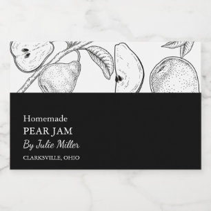Einfaches Black & White Peam Label Lebensmitteletikett