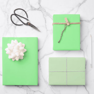 Einfaches Blasses Minz-Teegrün-Schattierungen 3 Tö Geschenkpapier Set