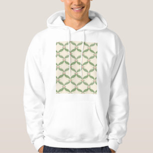 Einfaches Blätter-Blumen-Rastermuster Hoodie
