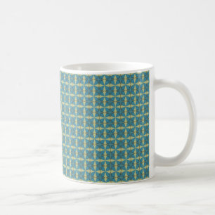 Einfaches Blätter-Muster in Blau Kaffeetasse