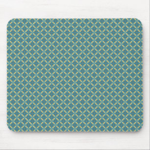 Einfaches Blätter-Muster in Blau Mousepad