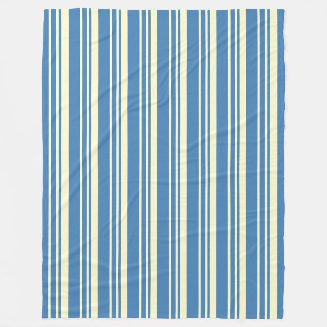 Einfaches blau-cremefarbenes Muster Fleecedecke (Vorderseite)