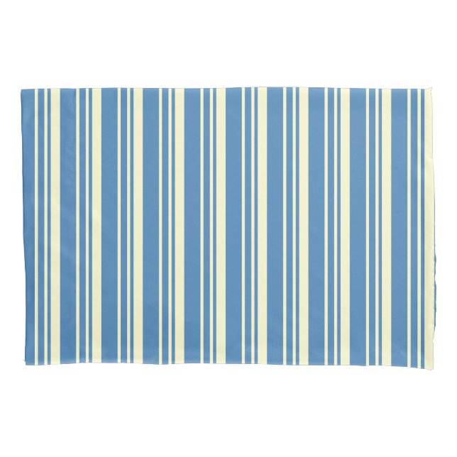 Einfaches blau-cremefarbenes Muster Kissenbezug (Vorderseite)