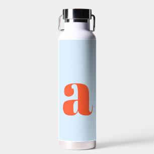 Einfaches Blau Orange Fettes Retro Monogramm Anfan Trinkflasche