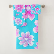 Einfaches Blau und Rosa Blume-Muster