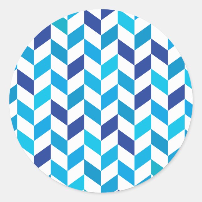 Einfaches Blaue Ringbein-Muster Runder Aufkleber (Vorderseite)