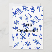 Einfaches blaues Blumenmuster