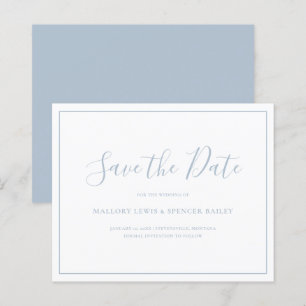 Einfaches, blaues Budget Hochzeit speichern Sie da