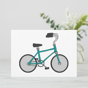 Einfaches blaues Fahrrad Retro-Fahrrad Einladung