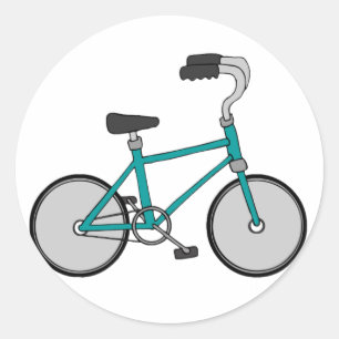 Einfaches blaues Fahrrad Retro-Fahrrad Runder Aufkleber